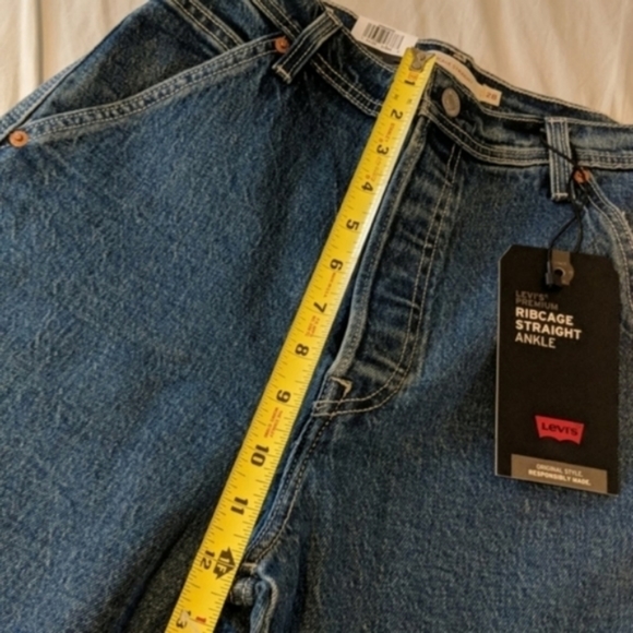 Levi's Ribcage Ankle Utility Straight Leg Jeans Nine to Five High Rise - Picture 5 of 16